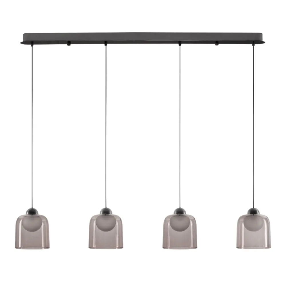 Lampadari Cucina-Selezionato da Mazzolaluce Lampadario per cucina 4 luci led 3000k vetro fume