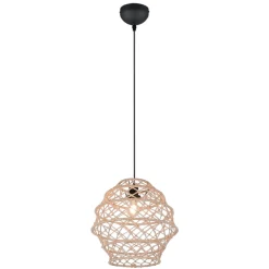 Lampadari Cucina-Selezionato da Mazzolaluce Lampadario per cucina marrone paralume in maglia di canapa