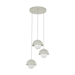 Lampadari Cucina-Selezionato da Mazzolaluce Lampadario per cucina moderna 3 luci pendenti a cupola beige