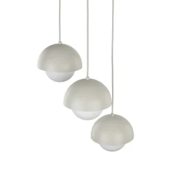 Lampadari Cucina-Selezionato da Mazzolaluce Lampadario per cucina moderna 3 luci pendenti a cupola beige