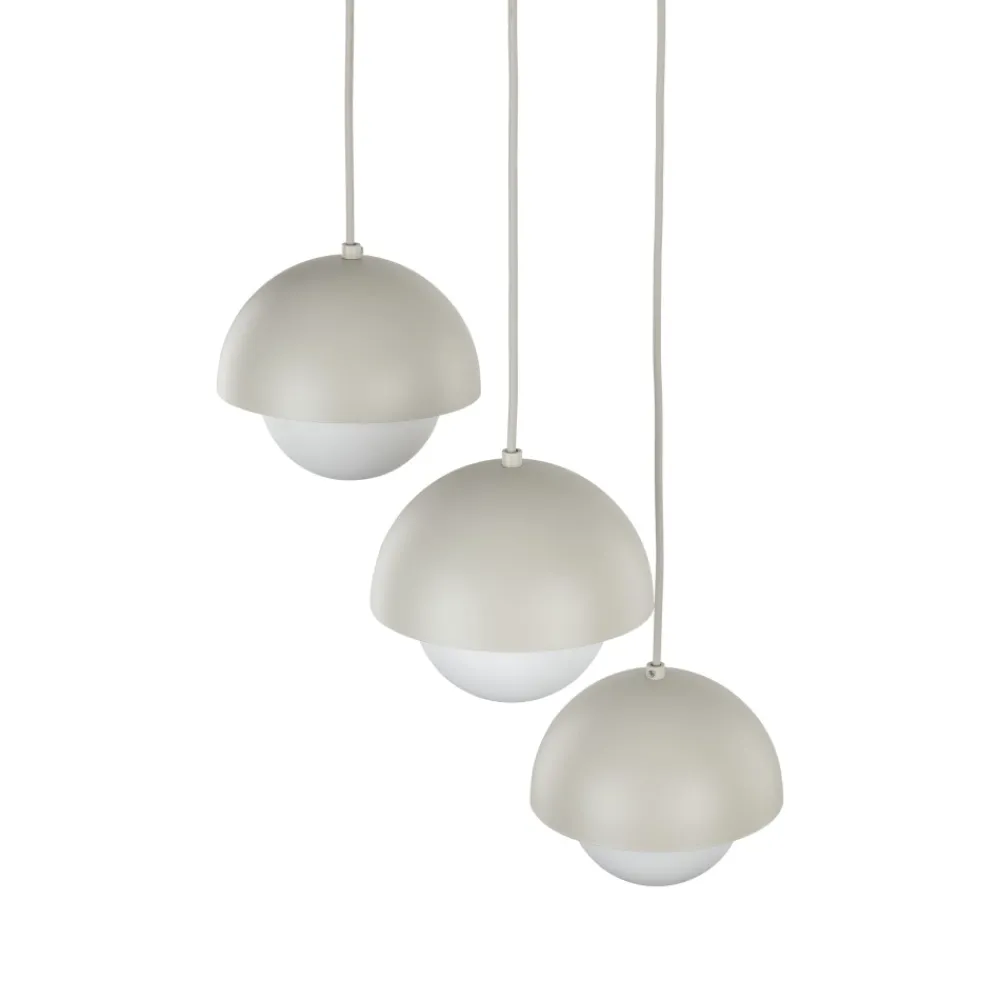 Lampadari Cucina-Selezionato da Mazzolaluce Lampadario per cucina moderna 3 luci pendenti a cupola beige