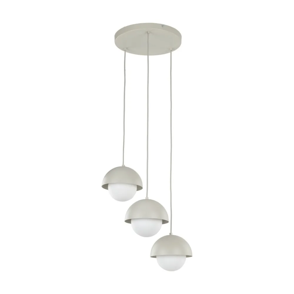 Lampadari Cucina-Selezionato da Mazzolaluce Lampadario per cucina moderna 3 luci pendenti a cupola beige