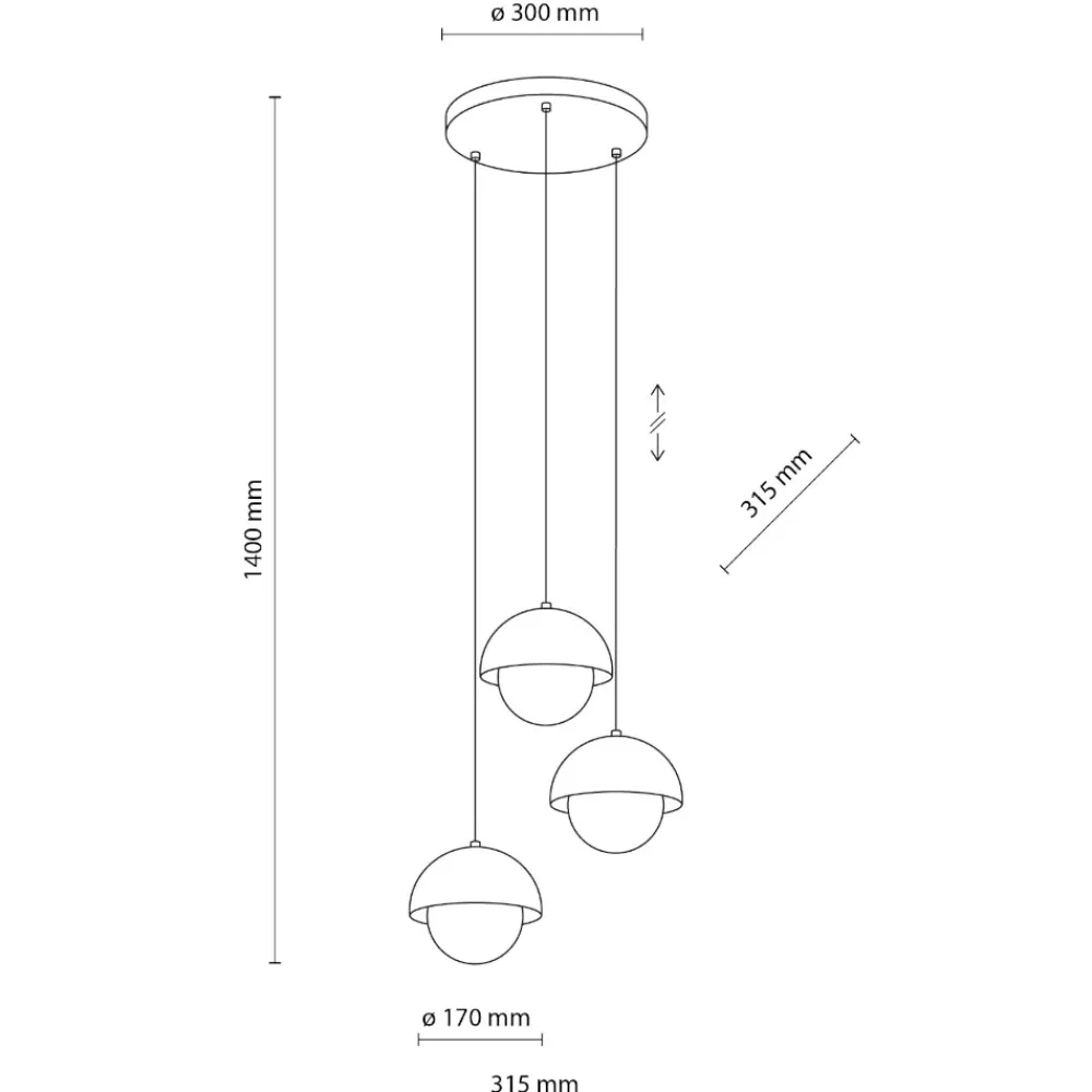 Lampadari Cucina-Selezionato da Mazzolaluce Lampadario per cucina moderna 3 luci pendenti a cupola beige