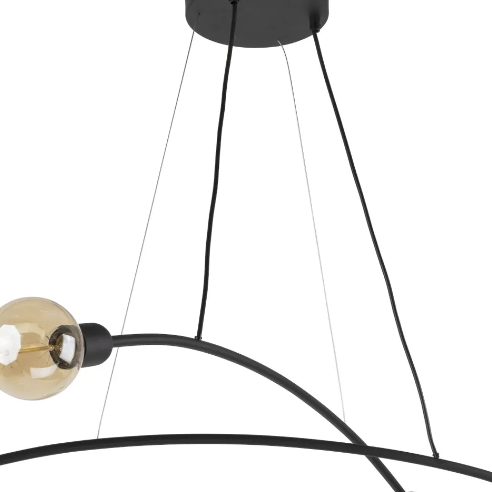 Lampadari Cucina-Selezionato da Mazzolaluce Lampadario per cucina moderna nero 4 luci tubi ad arco