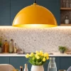 Lampadari Cucina-Selezionato da Mazzolaluce Lampadario per cucina moderna cupola ocra 34cm