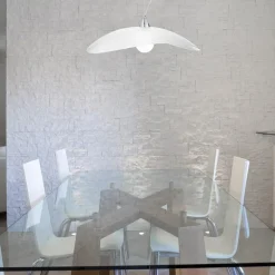 Lampadari Cucina-Selezionato da Mazzolaluce Lampadario per cucina moderna vetro bianco design