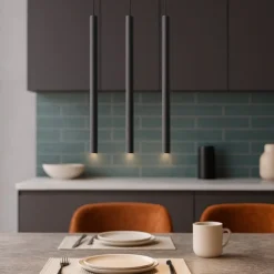 Lampadari Cucina-Selezionato da Mazzolaluce Lampadario per cucina moderna 3 luci pendenti nero