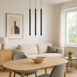 Lampadari Cucina-Selezionato da Mazzolaluce Lampadario per cucina moderna 3 luci pendenti nero