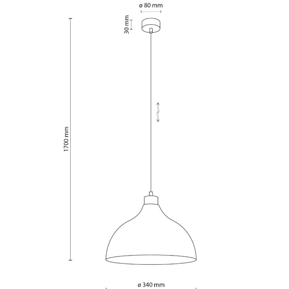 Lampadari Cucina-Selezionato da Mazzolaluce Lampadario per cucina moderna bianco a cupola 34 cm