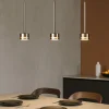 Lampadari Cucina-Selezionato da Mazzolaluce Lampadario per cucina moderna 3 luci vetri rame