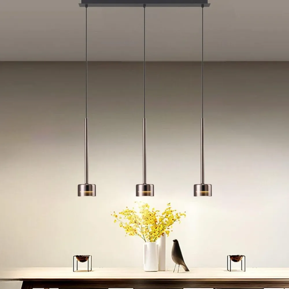 Lampadari Cucina-Selezionato da Mazzolaluce Lampadario per cucina moderna 3 luci vetri rame