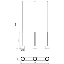 Lampadari Cucina-Selezionato da Mazzolaluce Lampadario per cucina moderna 3 luci vetri rame