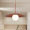 Lampadari Cucina-Selezionato da Mazzolaluce Lampadario per cucina moderna disco mattone sfera bianca 65 cm