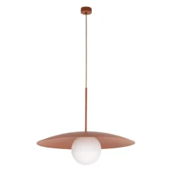 Lampadari Cucina-Selezionato da Mazzolaluce Lampadario per cucina moderna disco mattone sfera bianca 65 cm