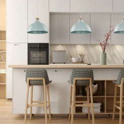 Lampadari Cucina-Selezionato da Mazzolaluce Lampadario per cucina moderna menta a campana 34 cm