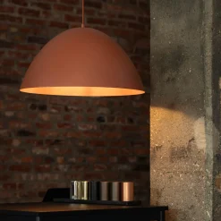 Lampadari Cucina-Selezionato da Mazzolaluce Lampadario per cucina moderna marrone cupola 34cm
