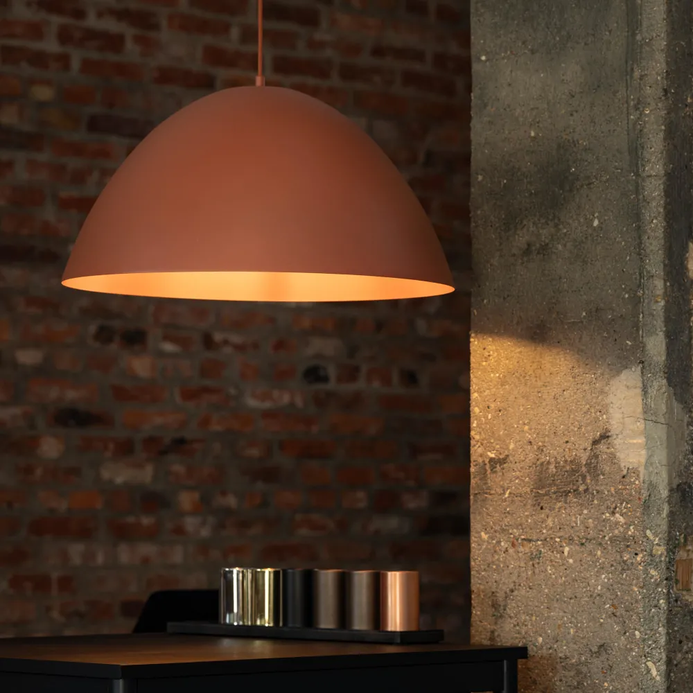 Lampadari Cucina-Selezionato da Mazzolaluce Lampadario per cucina moderna marrone cupola 34cm