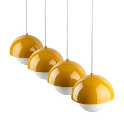 Lampadari Cucina-Selezionato da Mazzolaluce Lampadario per cucina moderna 4 luci pendenti a cupola ocra