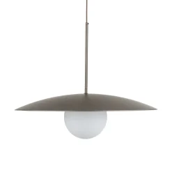Lampadari Cucina-Selezionato da Mazzolaluce Lampadario per cucina moderna marrone 65 cm piatto di metallo sfera in vetro