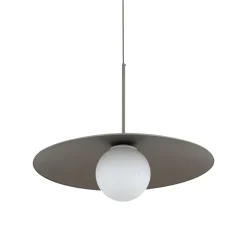 Lampadari Cucina-Selezionato da Mazzolaluce Lampadario per cucina moderna marrone 65 cm piatto di metallo sfera in vetro