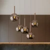 Lampadari Cucina-Top Light Lampadario per cucina moderna vetri sfere rame