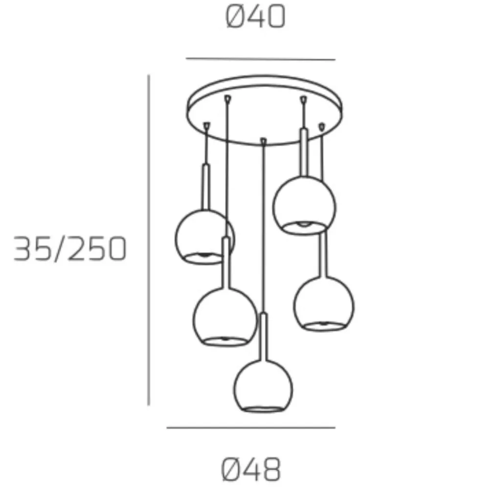 Lampadari Cucina-Top Light Lampadario per cucina moderna vetri sfere rame