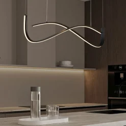 Lampadari Cucina-Selezionato da Mazzolaluce Lampadario per cucina moderna nero led 2700k-3000k-4000k dimmerabile