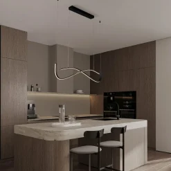 Lampadari Cucina-Selezionato da Mazzolaluce Lampadario per cucina moderna nero led 2700k-3000k-4000k dimmerabile