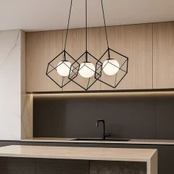 Lampadari Cucina-Perenz Illuminazione Lampadario per cucina moderna cube nero perenz