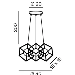 Lampadari Cucina-Perenz Illuminazione Lampadario per cucina moderna cube nero perenz