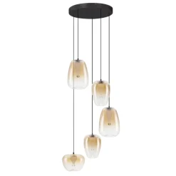 Lampadari Cucina-Selezionato da Mazzolaluce Lampadario per cucina moderna led 3000k vetri ambra