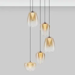 Lampadari Cucina-Selezionato da Mazzolaluce Lampadario per cucina moderna led 3000k vetri ambra