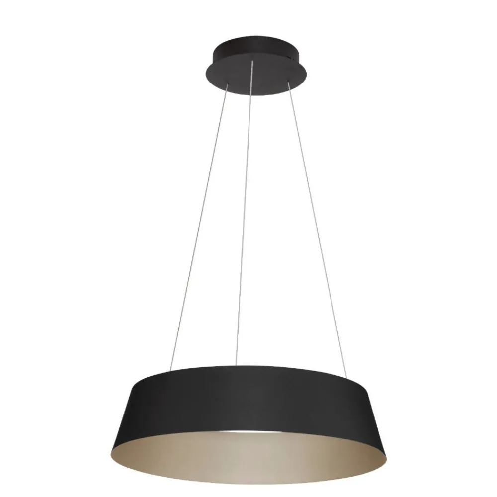 Lampadari Cucina-Selezionato da Mazzolaluce Lampadario per cucina moderna nero oro cono rovesciato led dimmerabile