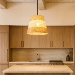Lampadari Cucina-Selezionato da Mazzolaluce Lampadario per cucina moderna 30 cm in materiale naturale