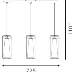 Lampadari Cucina-Eglo Lampadario per cucina moderna 3 luci pinto