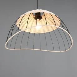 Lampadari Cucina-Selezionato da Mazzolaluce Lampadario per cucina moderna a cupola 48 cm in rattan
