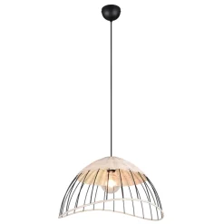 Lampadari Cucina-Selezionato da Mazzolaluce Lampadario per cucina moderna a cupola 48 cm in rattan