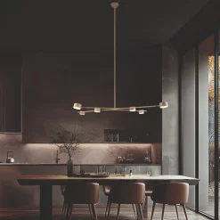 Lampadari Cucina-Selezionato da Mazzolaluce Lampadario per cucina moderna beige luci orientabili