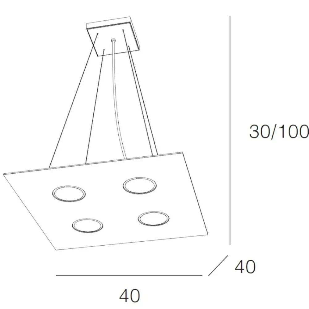Lampadari Cucina-Top Light Lampadario per cucina moderna grigio quadrato toplight area