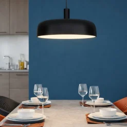 Lampadari Cucina-Selezionato da Mazzolaluce Lampadario per cucina moderna cupola nera led 27w 3000k