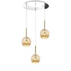 Lampadari Cucina-Top Light Lampadario per cucina moderna vetro ambra future