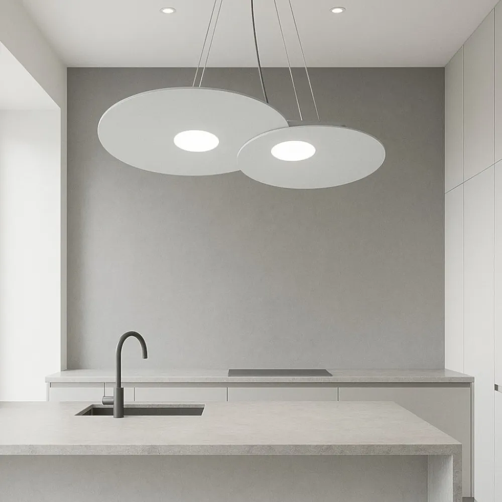 Lampadari Cucina-Top Light Lampadario per cucina moderna grigio toplight plate