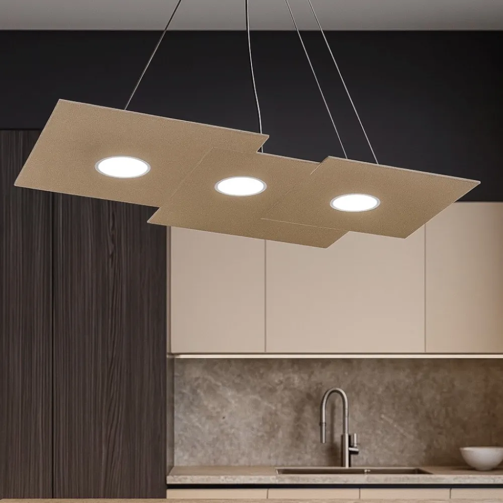 Lampadari Cucina-Top Light Lampadario per cucina moderna sabbia toplight plate 3 luci