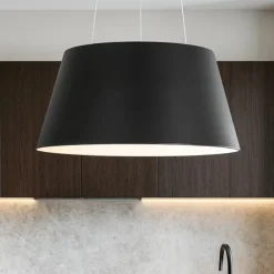 Lampadari Cucina-Selezionato da Mazzolaluce Lampadario per cucina moderna nero led cono rovesciato