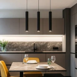 Lampadari Cucina-Selezionato da Mazzolaluce Lampadario per cucina nera 3 luci cilindri