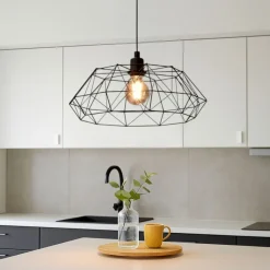Lampadari Cucina-Eglo Lampadario per cucina nero carlton