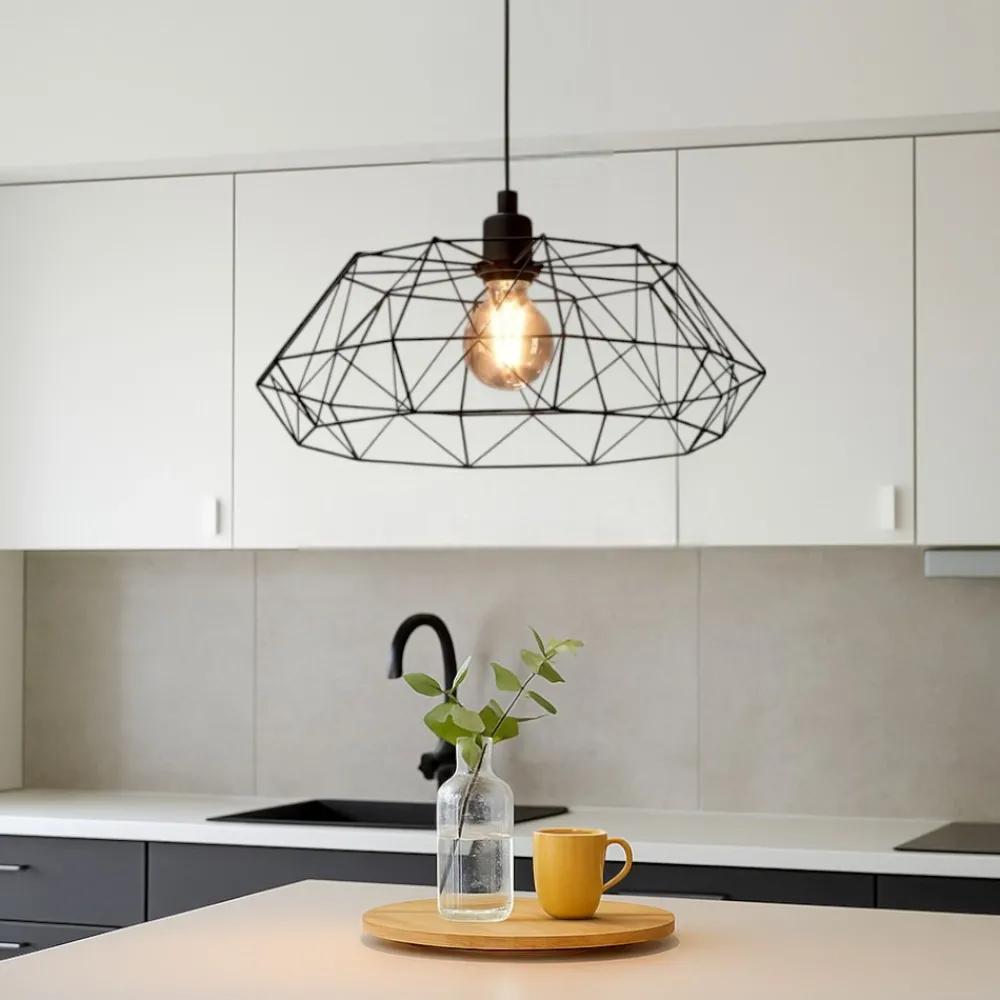 Lampadari Cucina-Eglo Lampadario per cucina nero carlton