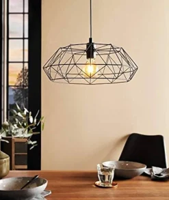Lampadari Cucina-Eglo Lampadario per cucina nero carlton