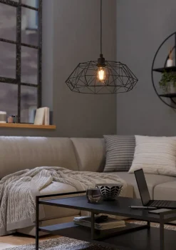 Lampadari Cucina-Eglo Lampadario per cucina nero carlton