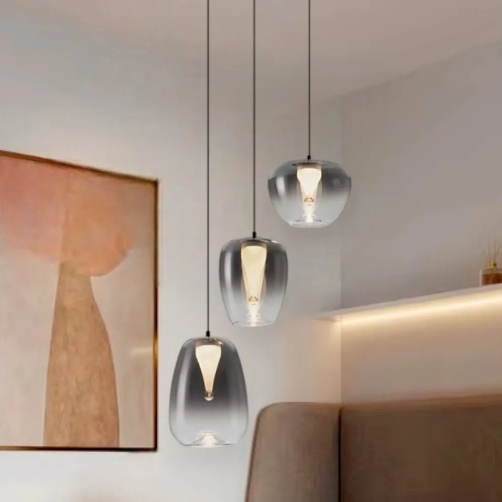 Lampadari Cucina-Selezionato da Mazzolaluce Lampadario per cucina nero led 3000k con 3 vetri design